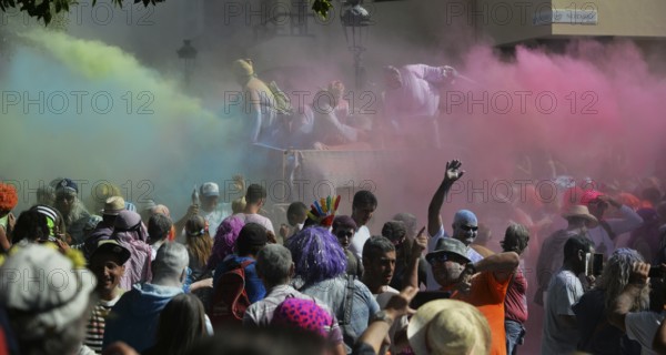 The traditional powder festival is an integral part of the carnival on La Palma, ESP, Spain, Canary