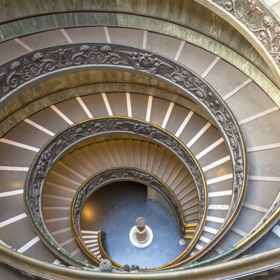 ROME, ITALY - CIRCA SEPTEMBER 2020: the famous spiral staircase with double helix. Vatican Museum,