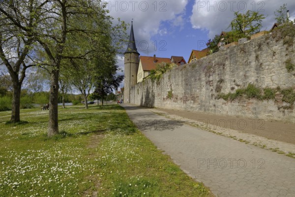 Historic town centre of Karlstadt, Main-Spessart district, Lower Franconia, Bavaria, Germany,