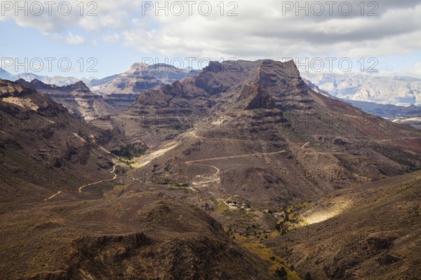 Mountain landscape on Gran Canaria island Spain, between Maspalomas and San Bartolomé de Tirajana