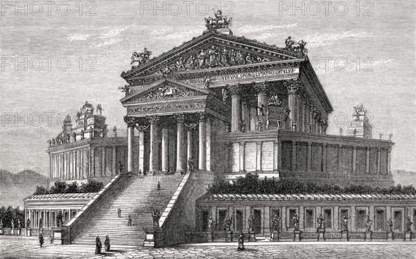 The reconstructed Temple of Jupiter Optimus Maximus, or Temple of Jupiter Capitolinus, Ancient Rome