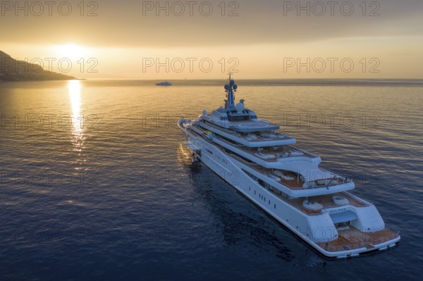 Aerial view 162, 5 metre long motor yacht ECLIPSE, delivered in 2010 by the Hamburg shipyard Blohm