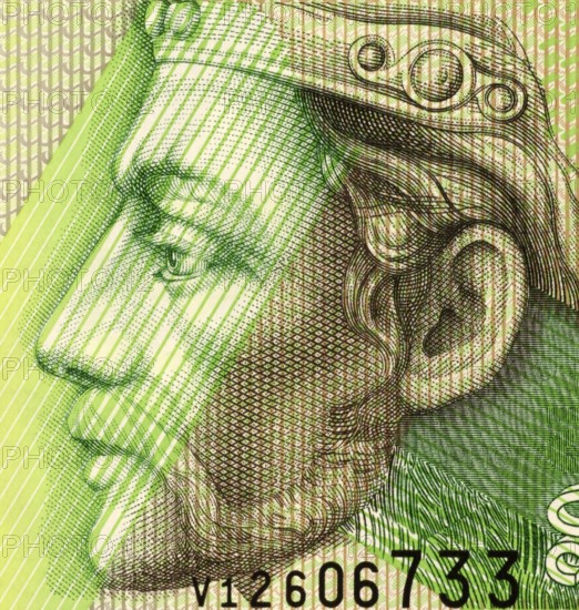 Pribina (800-861) on 20 Korun 2006 Banknote from Slovakia. Slavic Prince