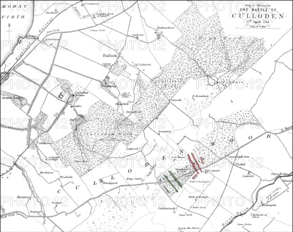 Die Schlacht von Culloden, 16. April 1746, die letzte Konfrontation des Jakobitenaufstands von