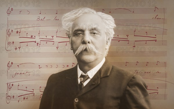 Portrait of Gabriel Fauré, 1845-1924, French composer, digitally edited according to a photograph