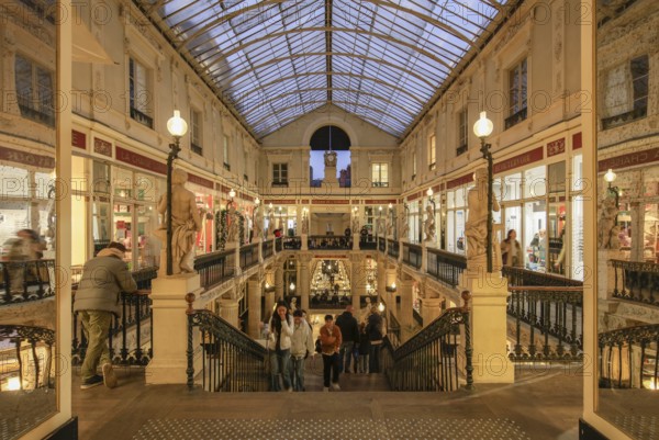 Historic shopping arcade Passage Pommeraye in the Graslin neighbourhood, Nantes, Loire-Atlantique
