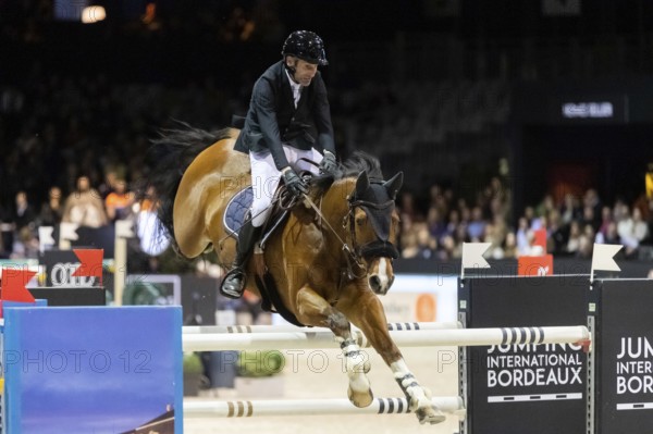 Cedric Hurel of France competes in the equestrian Audi Grand Prix at Jumping International