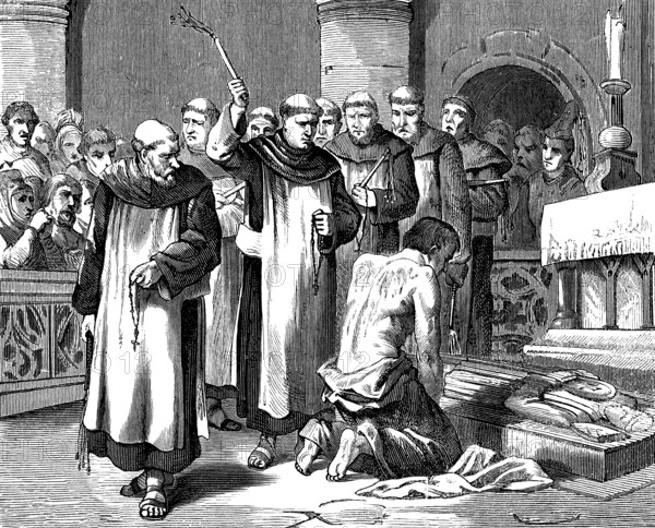 Flagellation of Henry II, or Henry Plantagenet, 1133, 1189, King of England