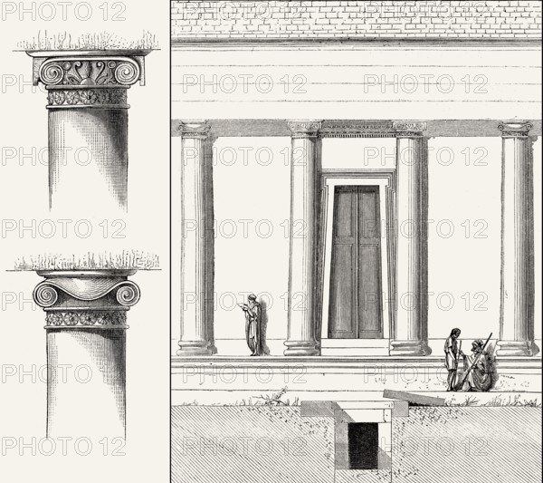 Rekonstruktion von Madghacen oder Medracen, einem königlichen Mausoleum-Tempel der numidischen