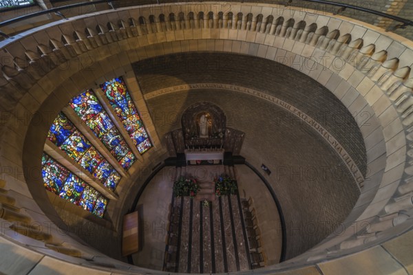 Koekelberg, Brussels Capital Region, Belgium, 10 30 2019 Art deco round shaped interior design the