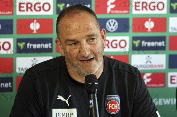 Coach Frank Schmidt (1. FC Heidenheim) at press conference, PK after the match for the DFB Cup