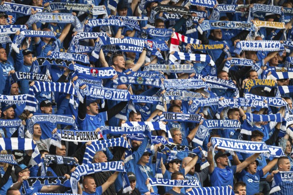 LUBIN, POLAND - AUGUST 6, 2023: Football match Polish PKO Ekstraklasa between KGHM Zaglebie Lubin