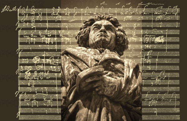 Hand-written musical notation by Ludwig van Beethoven, love song, Zärtliche Liebe, 1795, Beethoven