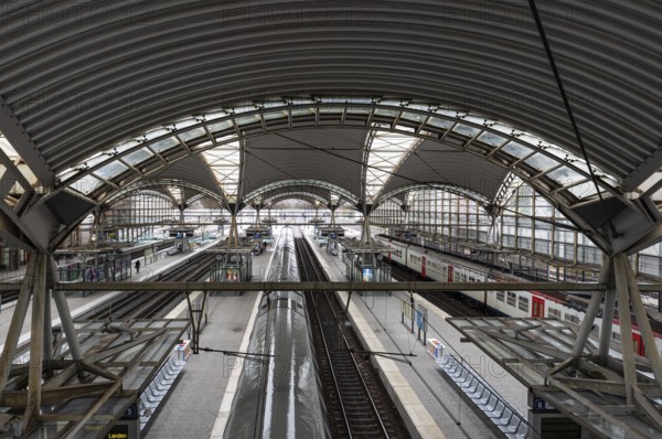 Leuven, Flemish Brabant Region, Belgium 10 31 2021: High angle view over the ceiling, platform and