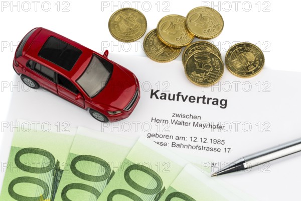 A purchase contract for buying a car from a car dealer. New and used cars