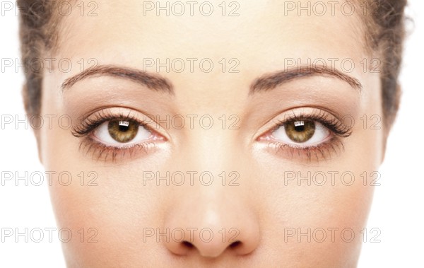 Beautiful female eyes as windows to the soul on face with fair skin, health concept, isolated, New
