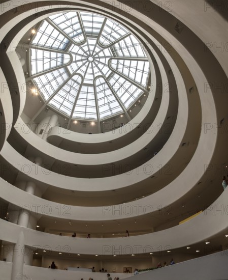 NEW YORK, USA, AUGUST 21, 2022, Atrium and stairs at famous Guggenheim museum in New York, USA,