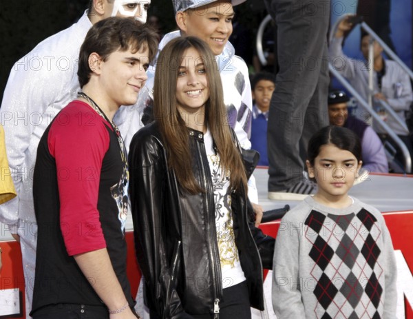 Prince Michael, Blanket and Paris Jackson at the Michael Jackson Hand And Footprint Ceremony held