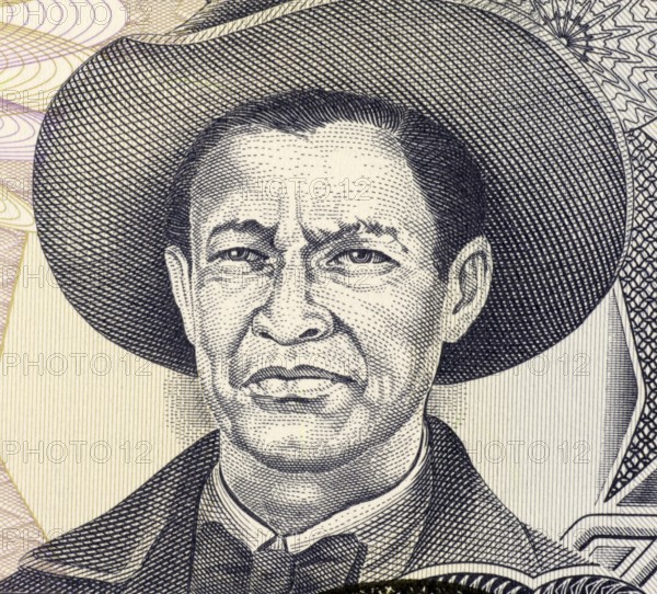 Augusto Cesar Sandino (1895-1934) on 1000 Gordobas 1985 Banknote from Nicaragua. Nicaraguan