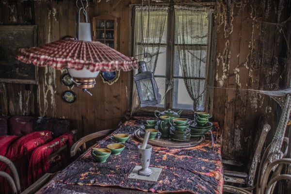 Impressions from the parlour, living room in a lost place, approx. 300 year old farmhouse that has