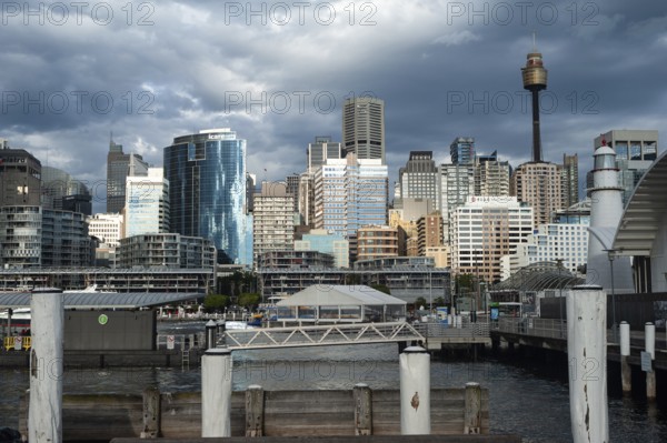 23.09.2019, Sydney, New South Wales, Australia, View from the shore at Darling Harbour to the