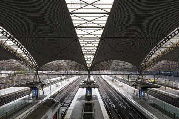 Leuven, Flemish Brabant Region, Belgium 10 31 2021: High angle view over the ceiling, platform and