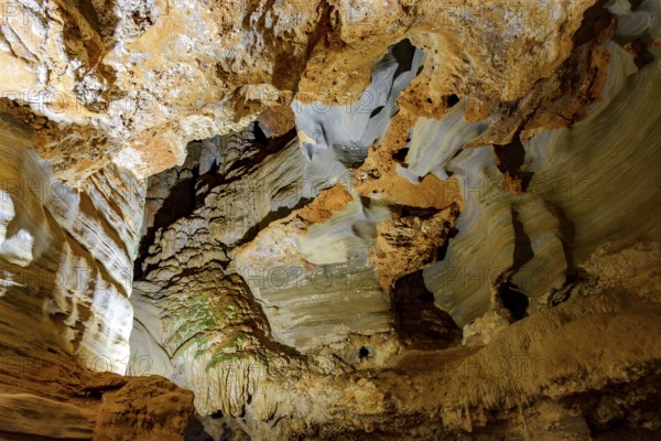 Visit to the interior of the deep Lapinha cave open to visitation in Lagoa Santa in the state of