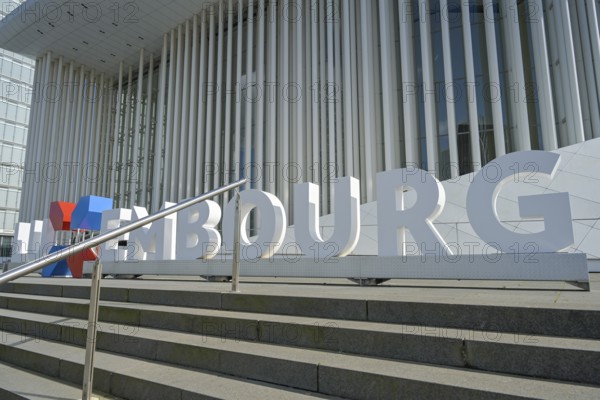Lettering Luxembourg, Philharmonie, 1 Pl. de l'Europe, City of Luxembourg, Grand Duchy of