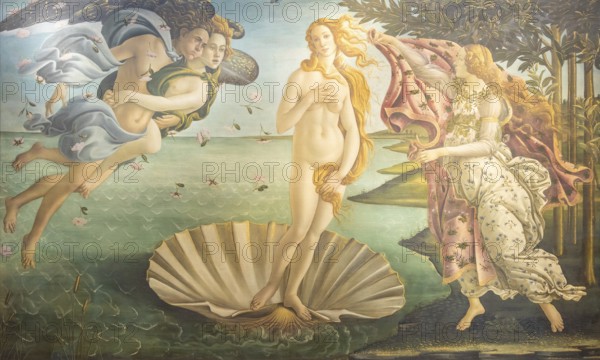 Florence, Italy, circa July 2021. Alessandro Botticelli, The Birth of Venus, 1485. Renaissance art