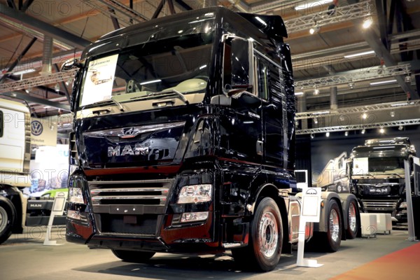 JYVASKYLA, FINLAND, MAY 18, 2017: New MAN TGX 28.500 6X2-2 BLS truck with a new design of the