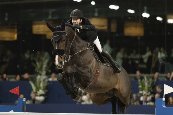 Maikel van der Vleuten of Netherlands competes in 1.60m FEI Jumping World Cup at Jumping Amsterdam