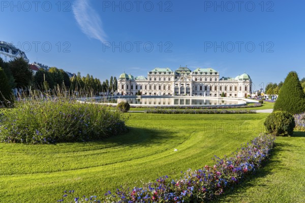 Vienna, Austria, 22 September, 2022: view of the gardens and the Upper Belvedere Palace in downtown