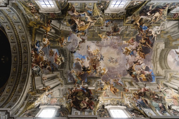 Rome, Italy, August 18, 2016: Interior view of church of St. Ignatius of Loyola. It is a Roman