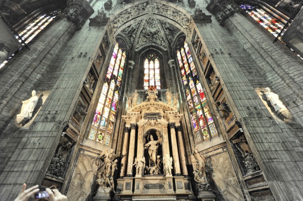 Milan Cathedral, Duomo, construction started in 1386, completed in 1858, Milan, Milano, Lombardy,