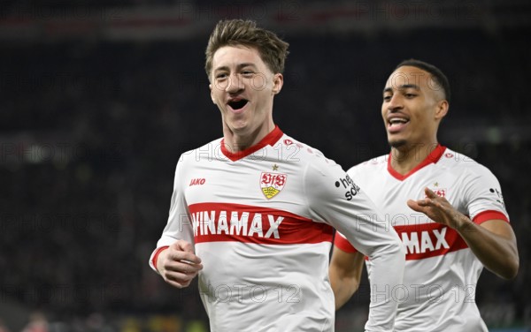 Goal celebration Angelo Stiller VfB Stuttgart (06) Jamie Leweling VfB Stuttgart (18) Semi-final,