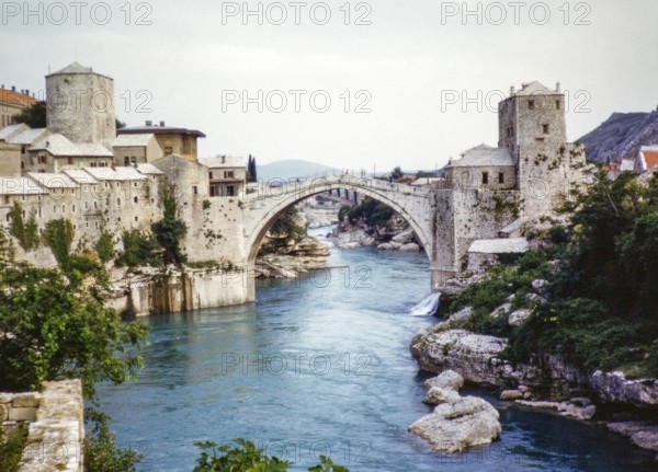 Stari Most, 'Old Bridge', Mostar Bridge, River Neretva, Mostar, Bosnia and Herzegovina, former