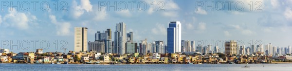 Panoramic image of the city of Recife in Pernambuco with the river and the favela in the foreground