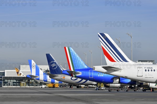 Aircraft Line Up at Terminal 1, Aircraft Line Up, Air France, ITA Airways, Sky, Sky Team, Condor,