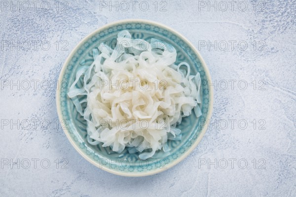 Shirataki noodles - gelatinous traditional Japanese noodles made from the konjac yam, carbohydrate