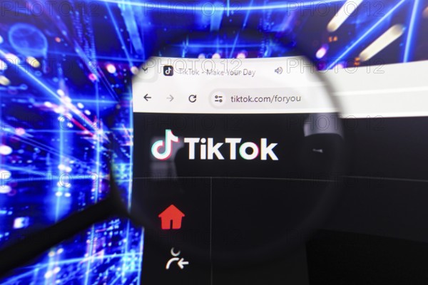 April 17, 2024, Brazil. In this photo illustration, the TikTok logo seen displayed on a computer