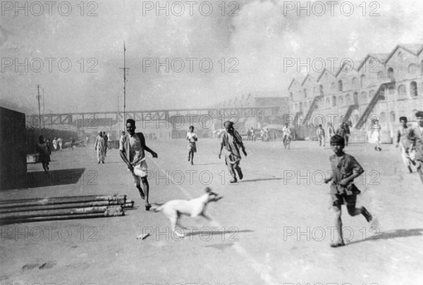 Destruction caused after massive fire at Victoria Dock that engulfed the Chinese ship Fort on 14