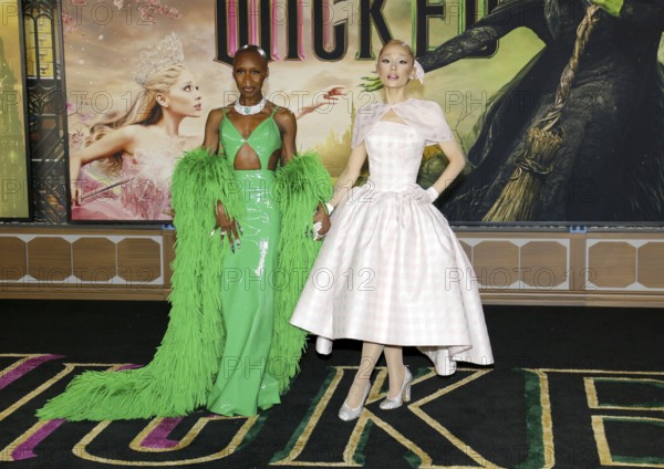 Cynthia Erivo and Ariana Grande at the Los Angeles premiere of 'Wicked' held at the Dorothy