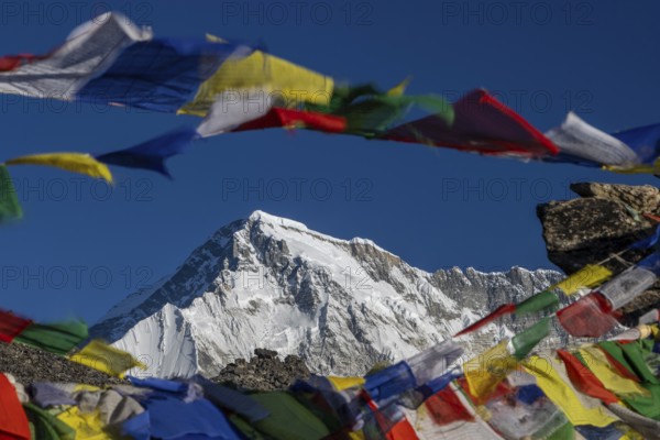 The eight-thousander Cho Oyu, the sixth-highest mountain on the planet, seen shortly after sunrise