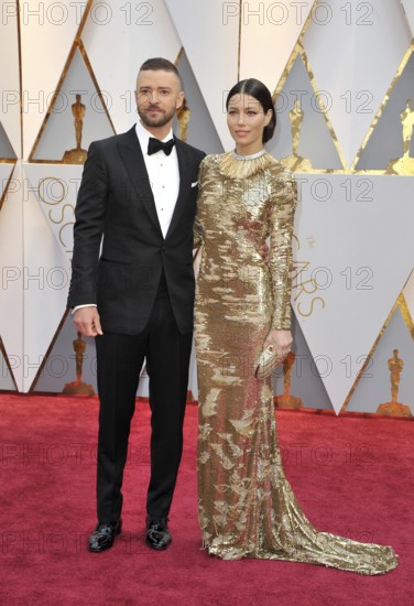 Jessica Biel and Justin Timberlake at the 89th Annual Academy Awards held at the Hollywood and