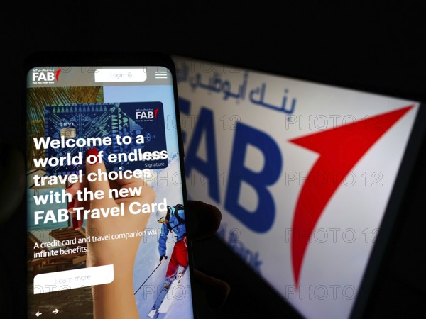 Stuttgart, Germany, 02-11-2022: Person holding cellphone with website of financial company First