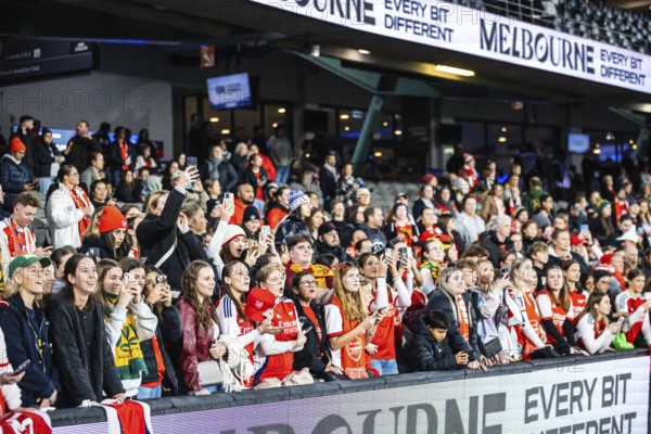 MELBOURNE, AUSTRALIA, MAY 24: Fans after Arsenal Women FC beat the A-League All Stars Women team