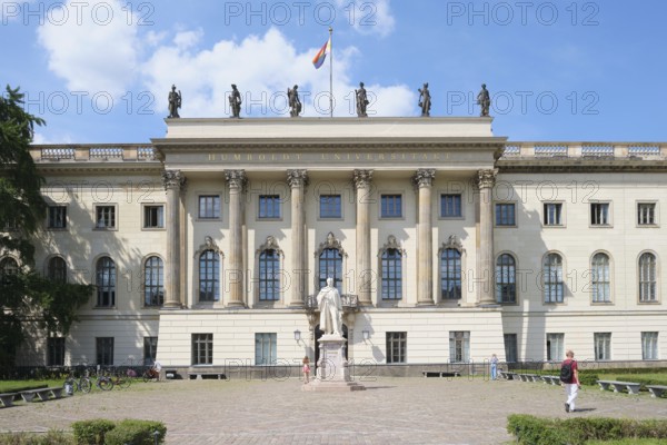 Berlin, Germany, July 20, 2024, historic main building of Humboldt University with Helmholtz