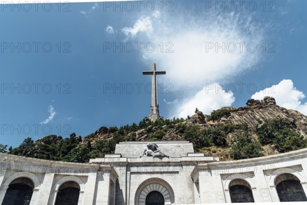 San Lorenzo de El Escorial, Spain, July 7, 2018: View of Valle de los Caidos or Valley of the