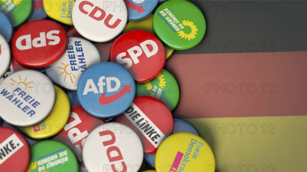 Symbolic image on the subject of elections, parties, federal elections, state elections, etc. in