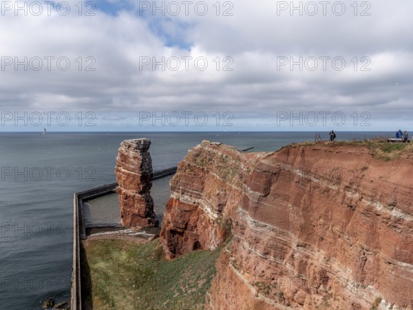 47 metre high surf pier, made of red sandstone Lange Anna, Heligoland, North Sea, Pinneberg